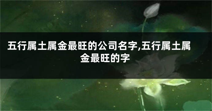五行属土属金最旺的公司名字,五行属土属金最旺的字