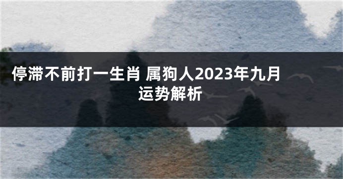 停滞不前打一生肖 属狗人2023年九月运势解析