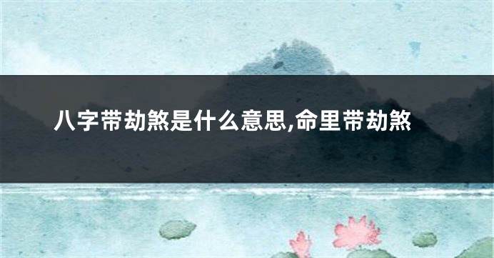 八字带劫煞是什么意思,命里带劫煞
