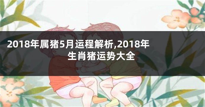 2018年属猪5月运程解析,2018年生肖猪运势大全