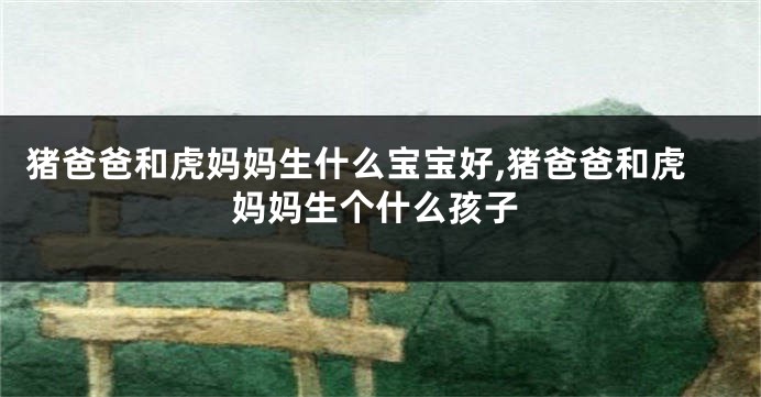 猪爸爸和虎妈妈生什么宝宝好,猪爸爸和虎妈妈生个什么孩子