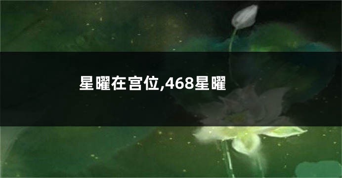 星曜在宫位,468星曜
