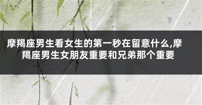 摩羯座男生看女生的第一秒在留意什么,摩羯座男生女朋友重要和兄弟那个重要