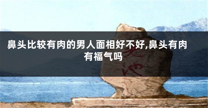 鼻头比较有肉的男人面相好不好,鼻头有肉有福气吗