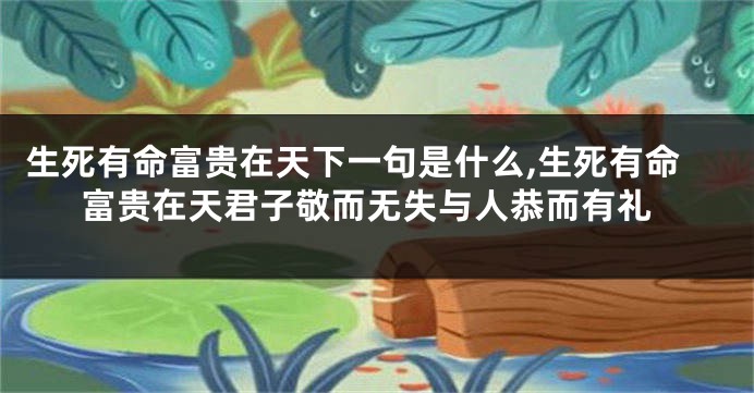生死有命富贵在天下一句是什么,生死有命富贵在天君子敬而无失与人恭而有礼