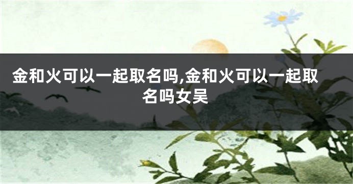 金和火可以一起取名吗,金和火可以一起取名吗女吴