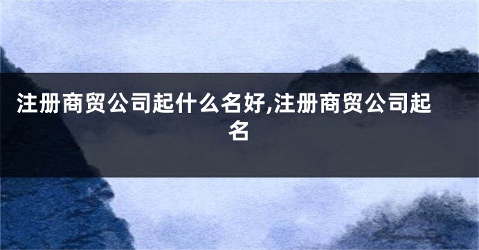 注册商贸公司起什么名好,注册商贸公司起名