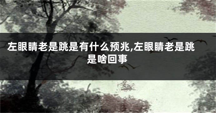 左眼睛老是跳是有什么预兆,左眼睛老是跳是啥回事