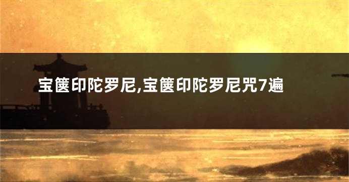 宝箧印陀罗尼,宝箧印陀罗尼咒7遍