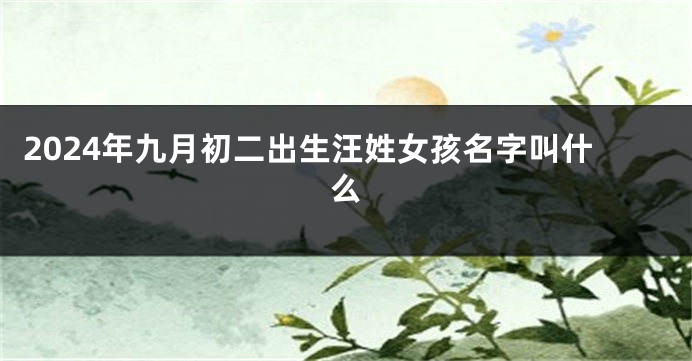 2024年九月初二出生汪姓女孩名字叫什么