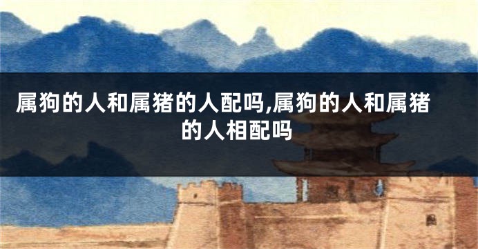 属狗的人和属猪的人配吗,属狗的人和属猪的人相配吗