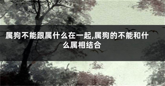 属狗不能跟属什么在一起,属狗的不能和什么属相结合