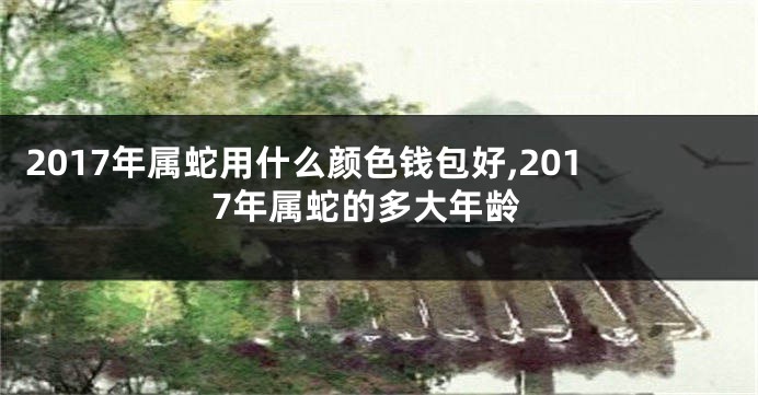 2017年属蛇用什么颜色钱包好,2017年属蛇的多大年龄