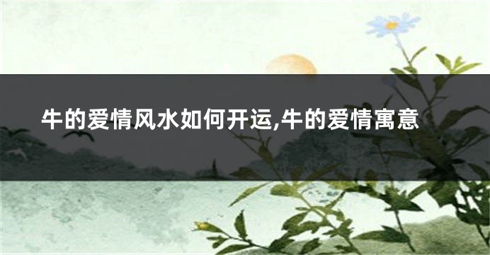 牛的爱情风水如何开运,牛的爱情寓意