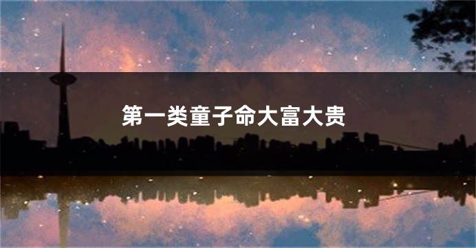 第一类童子命大富大贵