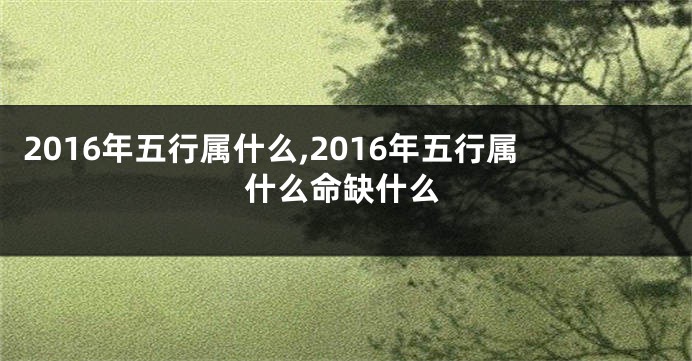 2016年五行属什么,2016年五行属什么命缺什么