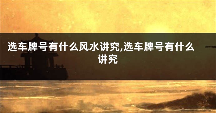 选车牌号有什么风水讲究,选车牌号有什么讲究
