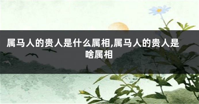 属马人的贵人是什么属相,属马人的贵人是啥属相