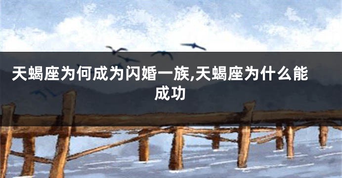 天蝎座为何成为闪婚一族,天蝎座为什么能成功