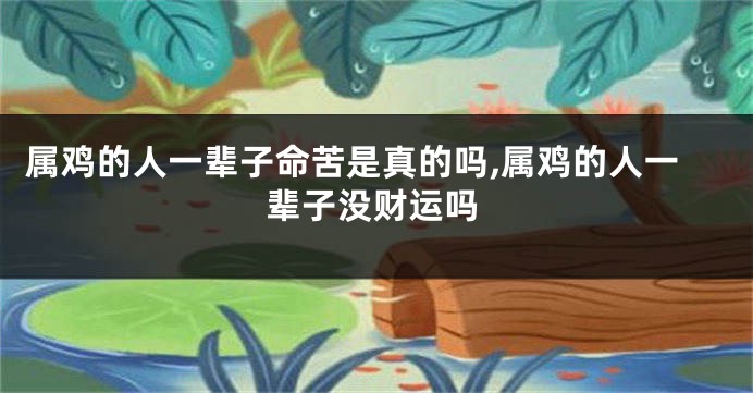 属鸡的人一辈子命苦是真的吗,属鸡的人一辈子没财运吗