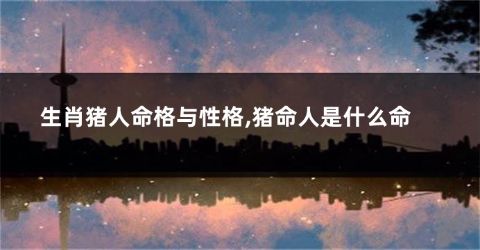 生肖猪人命格与性格,猪命人是什么命