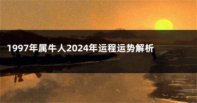 1997年属牛人2024年运程运势解析