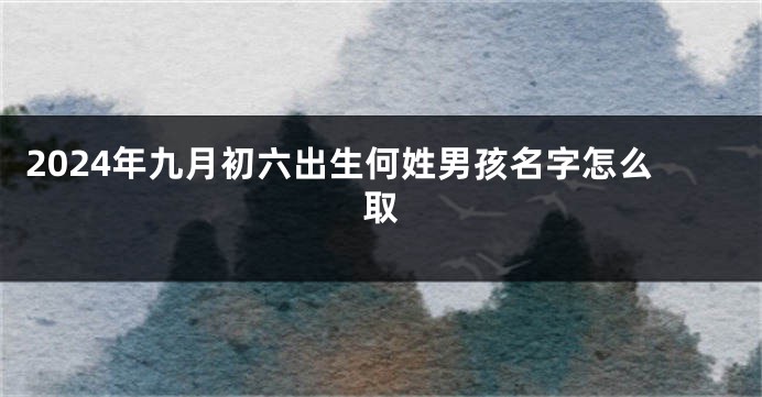 2024年九月初六出生何姓男孩名字怎么取