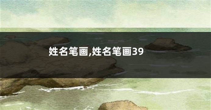 姓名笔画,姓名笔画39
