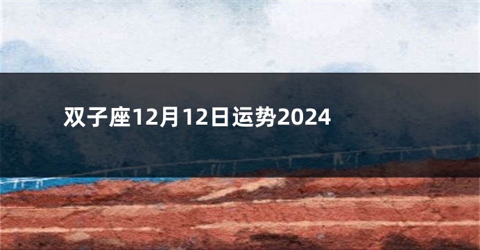 双子座12月12日运势2024