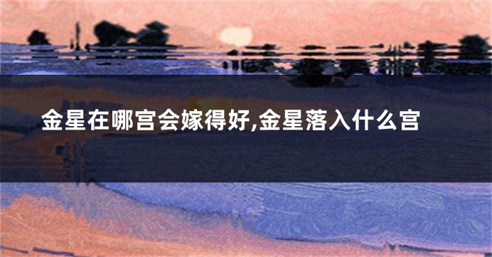 金星在哪宫会嫁得好,金星落入什么宫