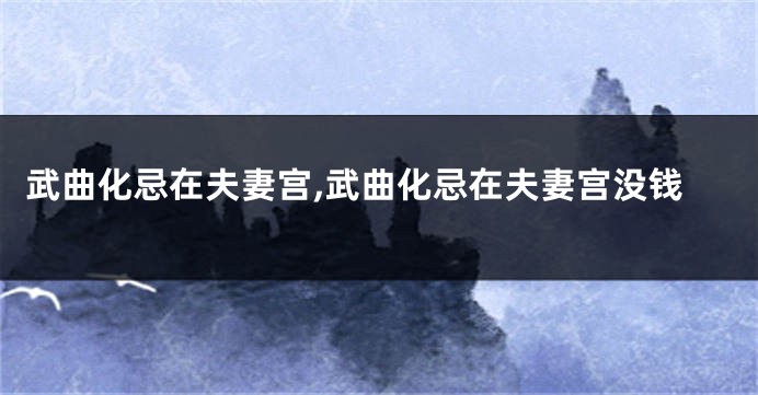 武曲化忌在夫妻宫,武曲化忌在夫妻宫没钱