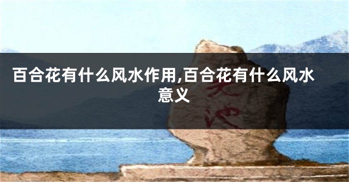 百合花有什么风水作用,百合花有什么风水意义