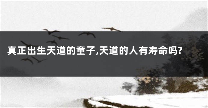 真正出生天道的童子,天道的人有寿命吗?