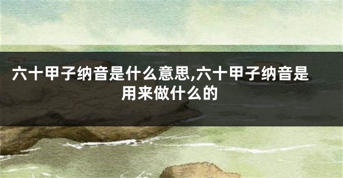 六十甲子纳音是什么意思,六十甲子纳音是用来做什么的