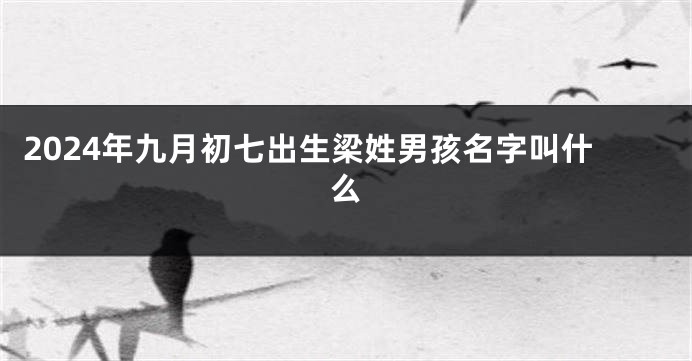2024年九月初七出生梁姓男孩名字叫什么