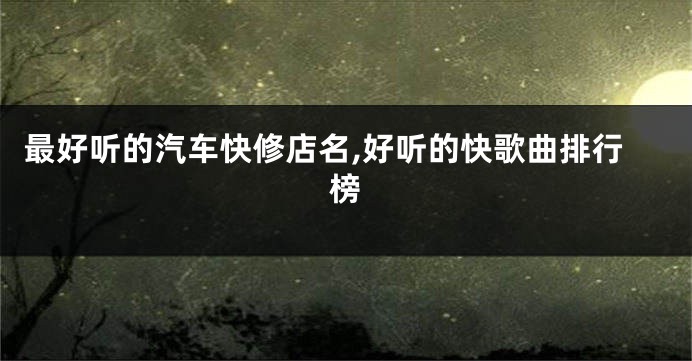 最好听的汽车快修店名,好听的快歌曲排行榜