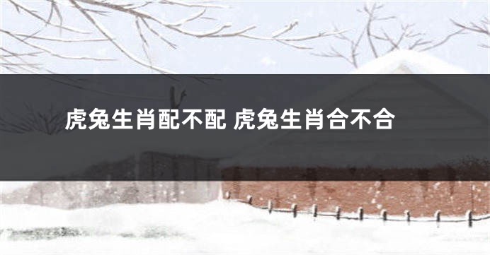 虎兔生肖配不配 虎兔生肖合不合