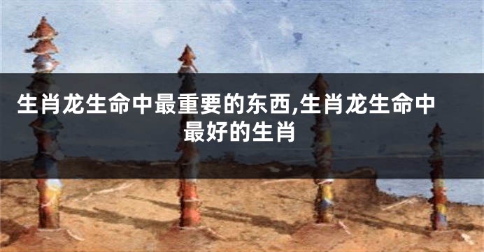 生肖龙生命中最重要的东西,生肖龙生命中最好的生肖