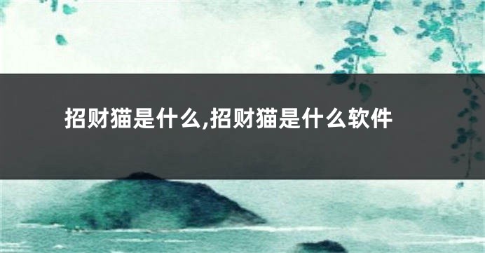 招财猫是什么,招财猫是什么软件