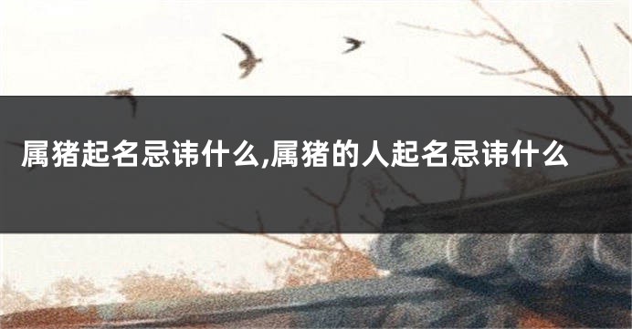 属猪起名忌讳什么,属猪的人起名忌讳什么