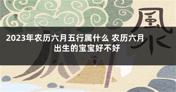 2023年农历六月五行属什么 农历六月出生的宝宝好不好