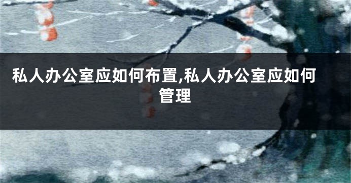 私人办公室应如何布置,私人办公室应如何管理