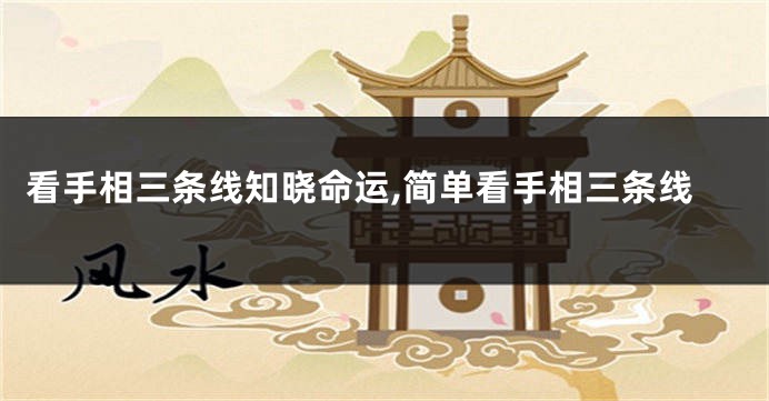 看手相三条线知晓命运,简单看手相三条线