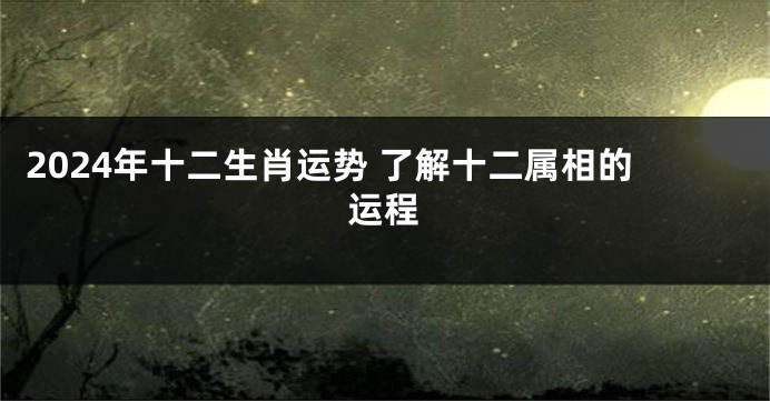 2024年十二生肖运势 了解十二属相的运程
