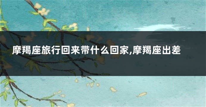 摩羯座旅行回来带什么回家,摩羯座出差