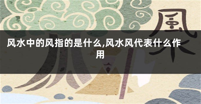 风水中的风指的是什么,风水风代表什么作用