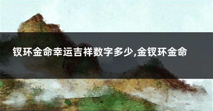钗环金命幸运吉祥数字多少,金钗环金命