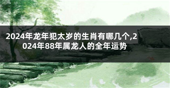 2024年龙年犯太岁的生肖有哪几个,2024年88年属龙人的全年运势
