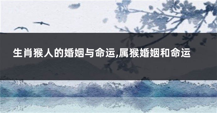 生肖猴人的婚姻与命运,属猴婚姻和命运