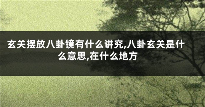 玄关摆放八卦镜有什么讲究,八卦玄关是什么意思,在什么地方